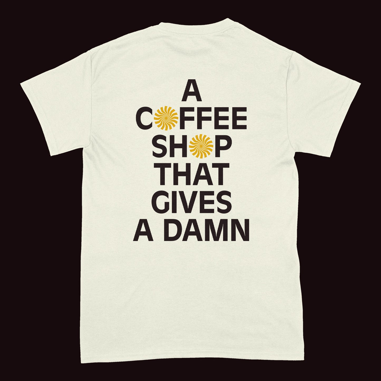 "A COFFEE SHOP THAT GIVES A DAMN" Heavyweight T Shirt